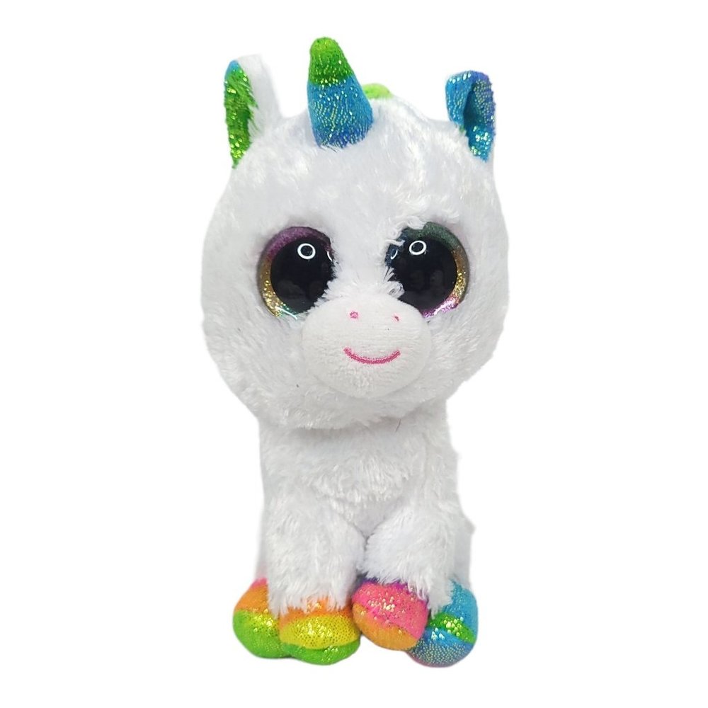 Ty Beanie Babies Boos Pixy Unicorn Plush Stuffed Animal Toy Rainbow Horn Hooves